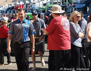 Chad Knaus, Jimmie Johnson walking to driver's meeting at Sonoma