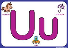 Letter u - big printable alphabet letters for kids learning English