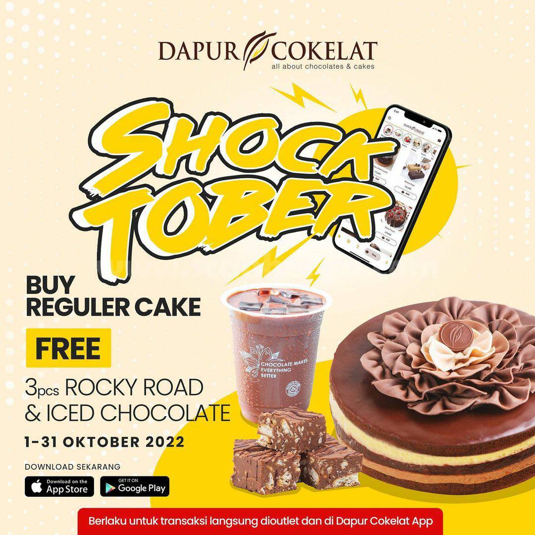 DAPUR COKELAT Promo SHOCKTOBER – GRATIS 3pcs Rocky Road & Iced Chocolate