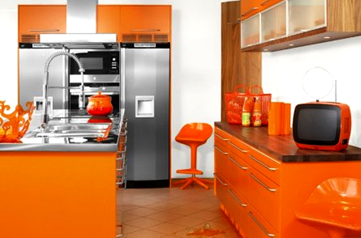 Kumpulan Desain Gambar Interior Rumah Warna Cat Orange 