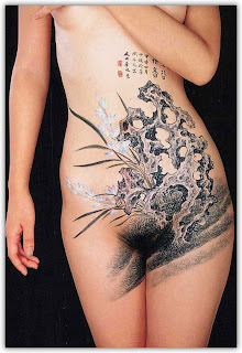 Pubic Female Body Paint Covering