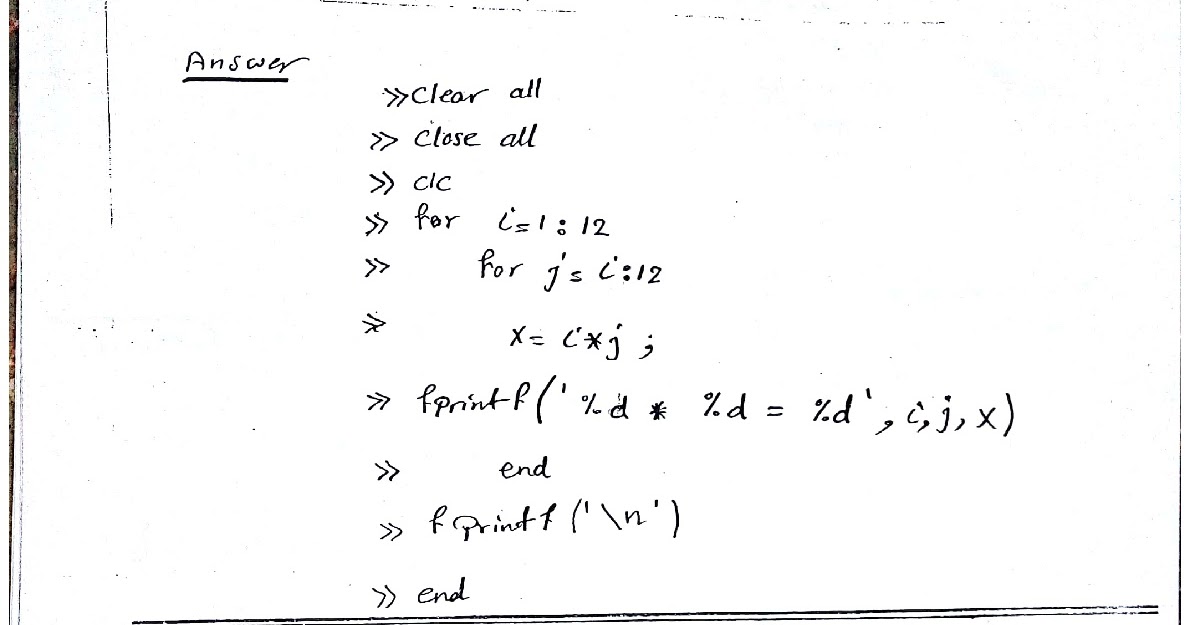 Matlab Programming Revision Examples And Problems With Their Model Answer In Editor And Command Window