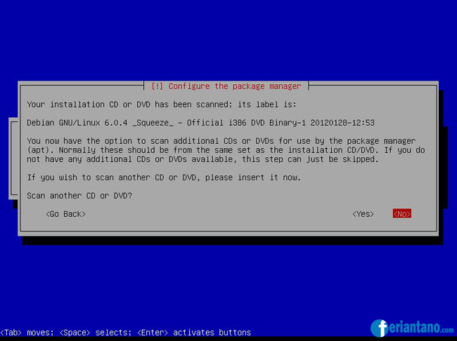 Cara Install Debian 6 Squeeze Berbasis Text CLI Lengkap Dengan Gambar - Feriantano.com