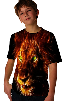 LION HEAD GRADATION KID T SHIRT DESIGN