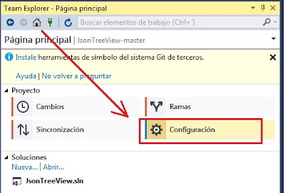Configuración control de versiones Visual Studio