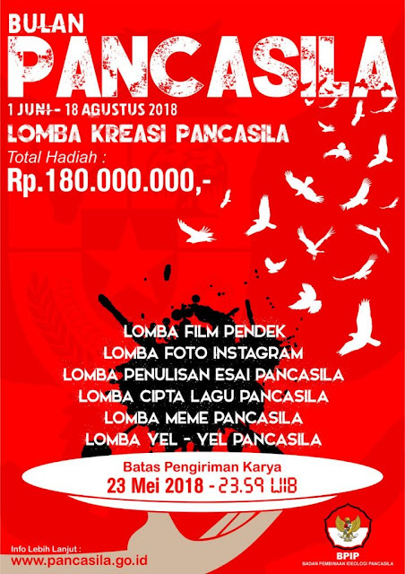 Dalam momentum peringatan Bulan Pancasila  LOMBA KREASI PANCASILA TAHUN 2018