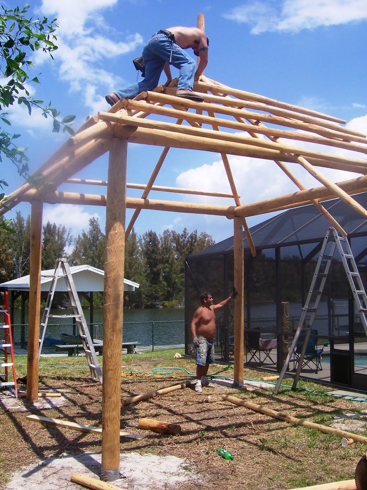 Cocoa Beach Tiki Hut: 12x12 Foot Tiki Hut With Deck