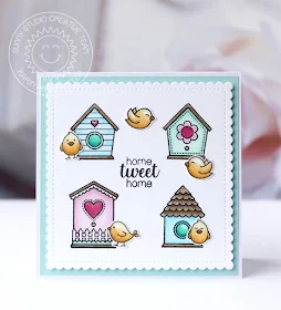 Sunny Studio Stamps: A Bird's Life Grid Design Birdhouse Card by Karin Akesdotter