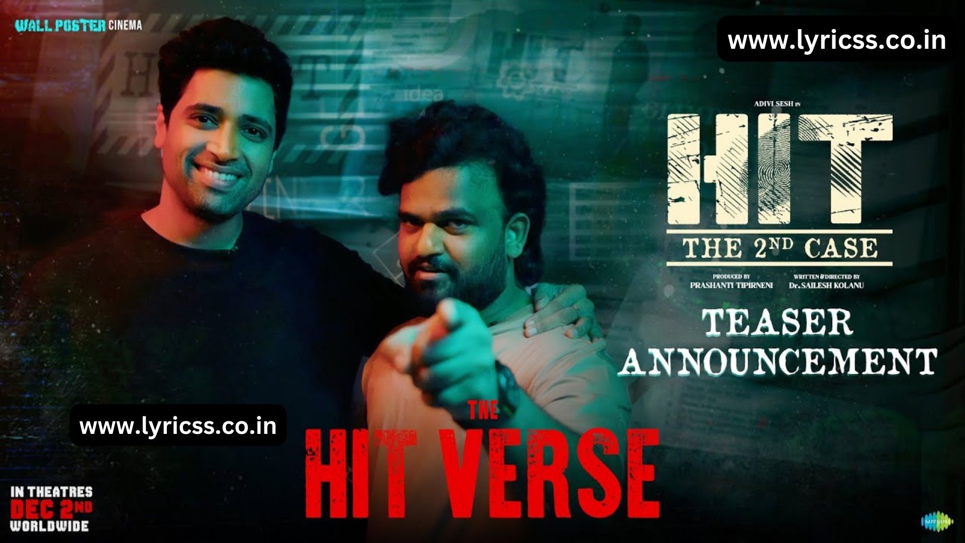Adivi Sesh HIT 2 Teaser Announcement | The HIT VERSE | HIT The Second Case | Hit 2 Teaser Telugu