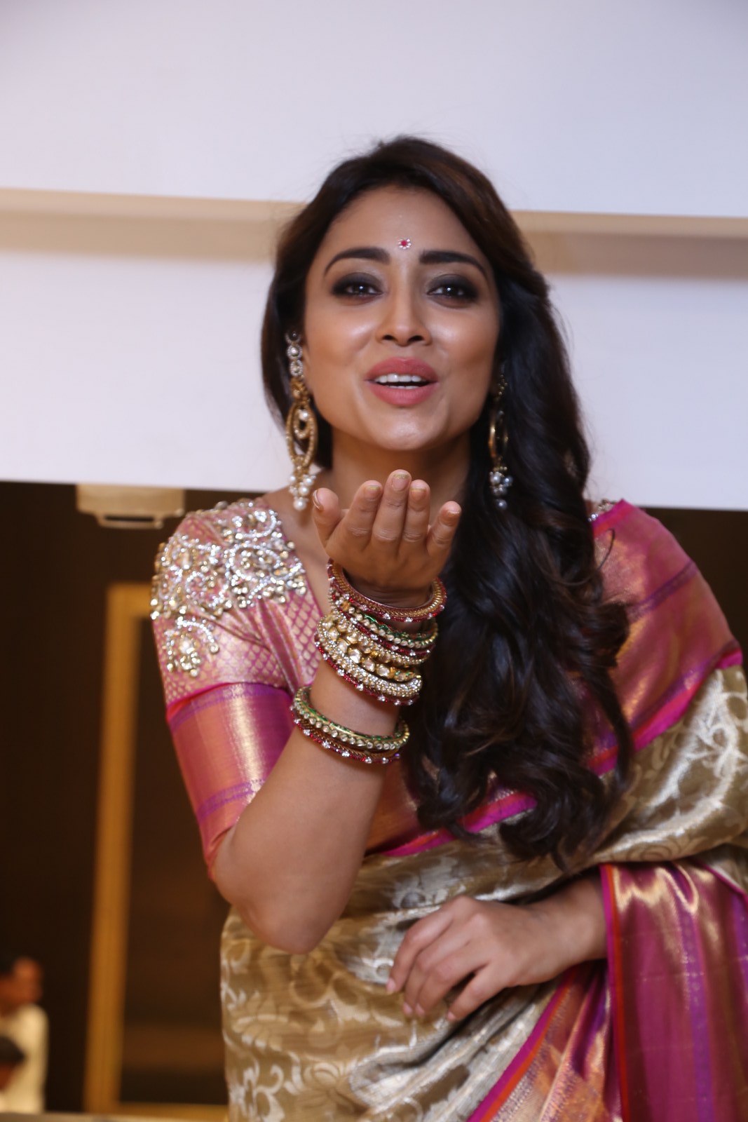 Shriya Saran Actress In Latest Traditional Silk Saree 