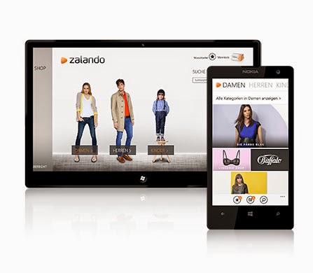 ... in comoditÃ  con l'app di Zalando per Windows Phone (Nokia Lumia