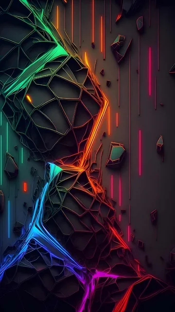3D Colorful Lights Phone Wallpaper