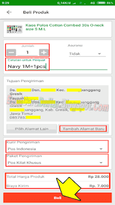 cara mengisi alamat pengiriman di aplikasi tokopedia