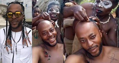 Nollywood actor, Benson Okonkwo shaves his hair with razor blade for N150k