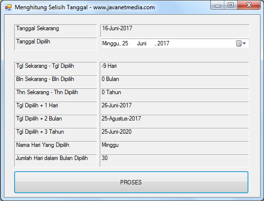 Cara Menghitung Selisih Tanggal Pada VB .NET