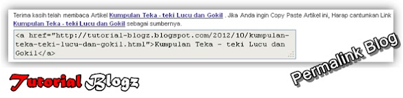 Cara Memasang Permalink Di Blog