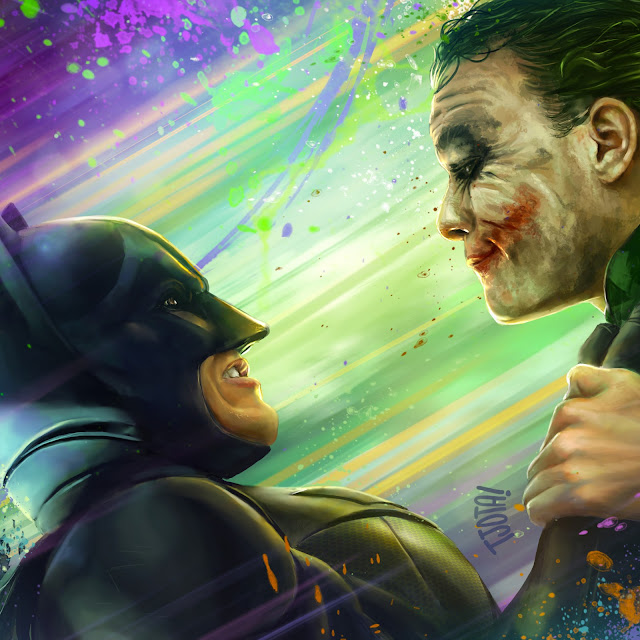 Batman and Joker Art Wallpaper.