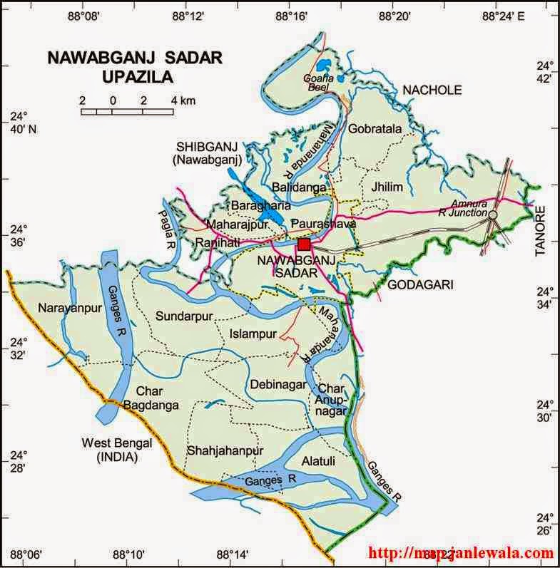 nawabganj sadar upazila map of bangladesh