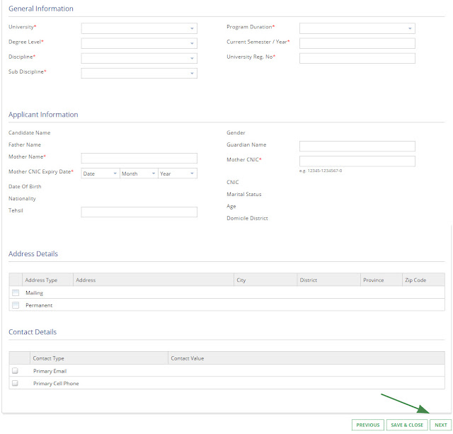 Ehsaas Scholarship Application Procedure