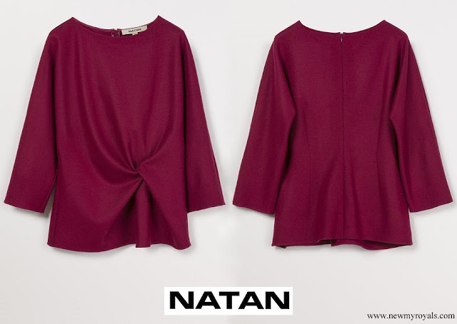 Princess Stephanie wore Natan Panda top in burgundy
