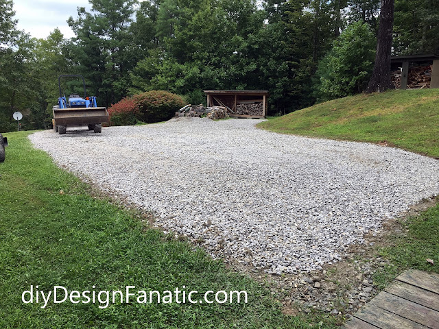 mountain cottage, cottage, farmhouse, driveway maintenance, gravel driveway, steep gravel driveway, diy, diyDesignFanatic.com