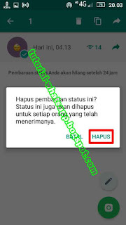 Cara Menghapus Satus Di Whatsapp