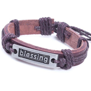 Genuine Leather Bracelets Saying Blessing