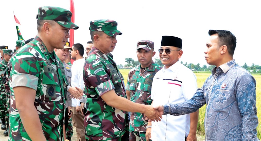 Bupati Simalungun dan Wakil Bupati Ikuti Giat Panen Raya Padi Sawah Kodam I/BB