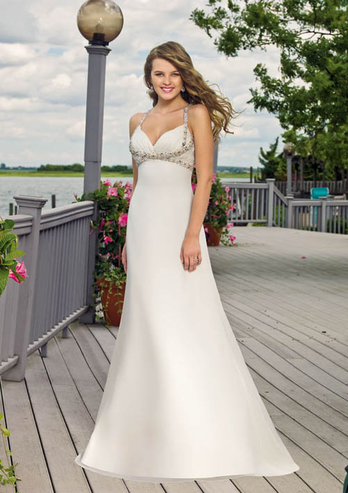 strapless beach wedding dresses