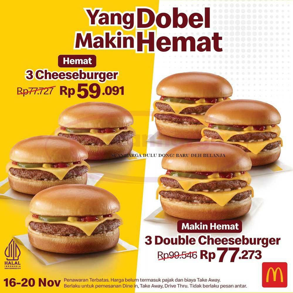 PROMO MCDONALD’S PAKET 3 BURGER MULAI RP. 59.09