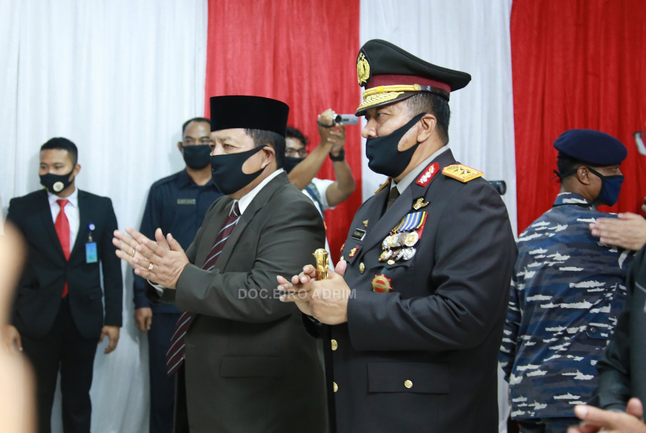 Gubernur Lampung Arinal Djunaidi menghadiri  upacara Hari Bhayangkara ke-74 (secara virtual)