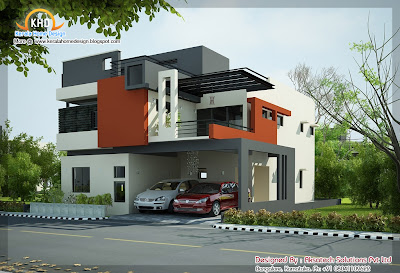 2 Beautiful modern contemporary home elevations   Kerala home