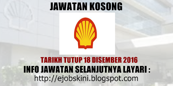 Jawatan Kosong Shell Business Operations - 18 Disember 2016