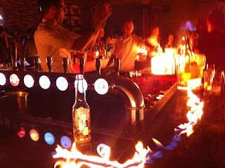 Setting fire to the bar in B.Pub, Cannes