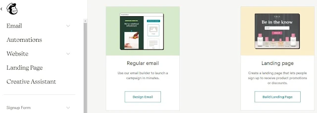 LANDING PAGES GUNA MAILCHIMP