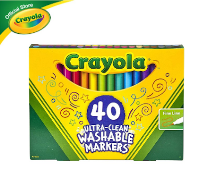 Crayola Ultra Clean Washable Fine Line Markers, 40 Colors