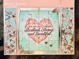 Andrea Sargent, Social Stamping, 3 Layer Spanner card, Parisian Blossoms, Modern Heart, Puzzle Pieces, Stampin Blends, Mini Catalogue, Stampin Up, Strong & Beautiful