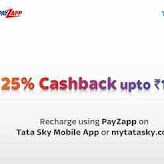 Tata Sky - Upto Rs.100 Cashback on DTH Recharge via PayZapp Wallet