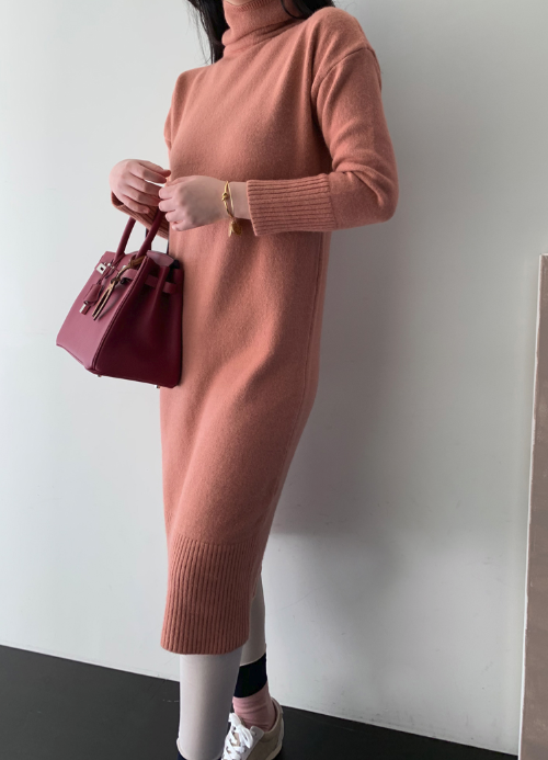 Solid Tone Shift Sweater Dress