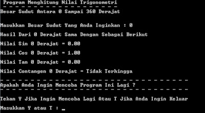 program pascal sudut trigonometri