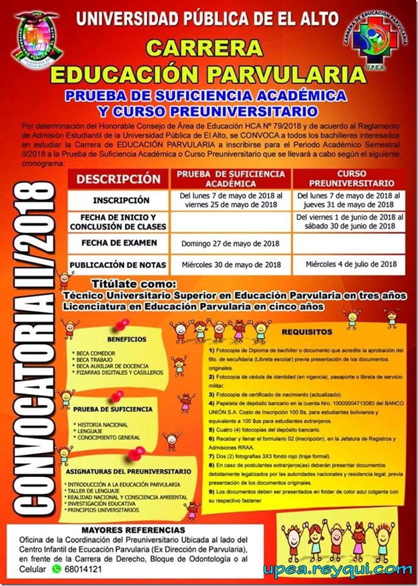 Convocatorias UPEA 2018