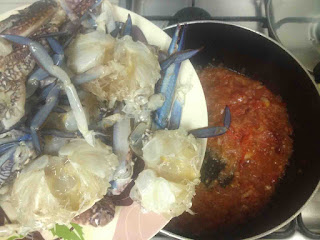 making of crab masala