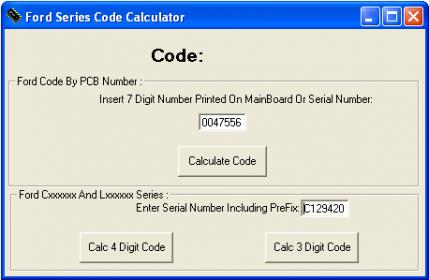 Free Auto Repair Manuals: SOFTWARE FORD SERIES RADIO CODE CALCULATOR