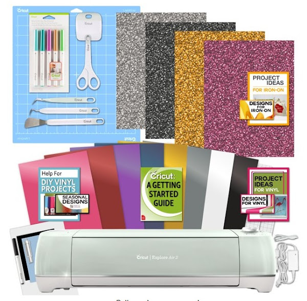 Image: Cricut Explore Air 2 Machine Bundle Iron On Vinyl Pack Tools Pen Design Guide, Mint