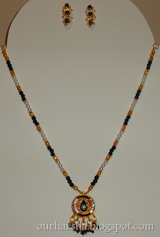 black and white beaded chain set (2)