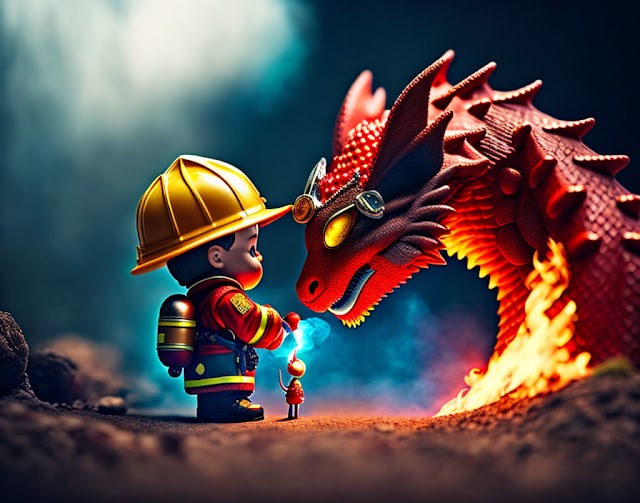 The Brave Little Firefighter and the Dragon