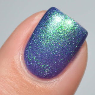 blue nail polish with aurora shimmer