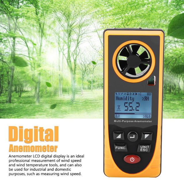 GM8910 Digital Anemometer Wind Speed Meter Multifunctional LCD Display Air Wind Speed Meter 