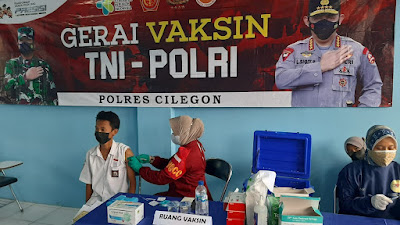 Kapolsek Ciwandan dirikan gerai Vaksin Presisi di Sekolah