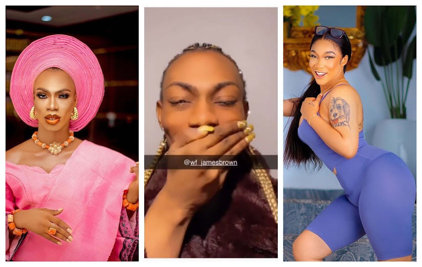 I Love you so much- Crossdresser James brown says as he thanks Tonto Dikeh for Surprising him (Video)